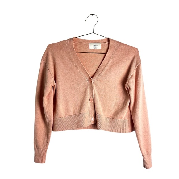 Aritzia Wilfred Pink Crop Cardigan Size XXS - Picture 2 of 4